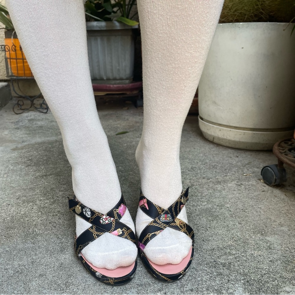 Gucci vintage multicolored satin/leather heels - Picture 5 of 16